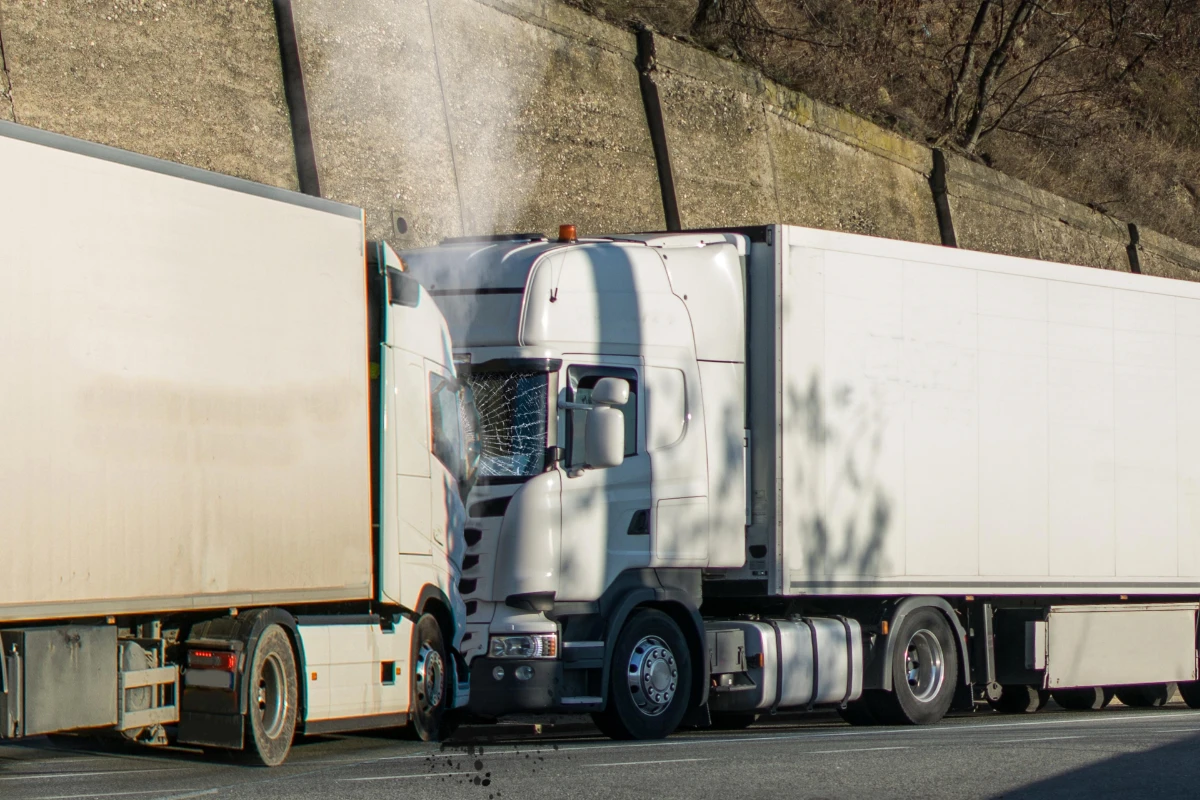 wo HGV lorries involved in a road collision
